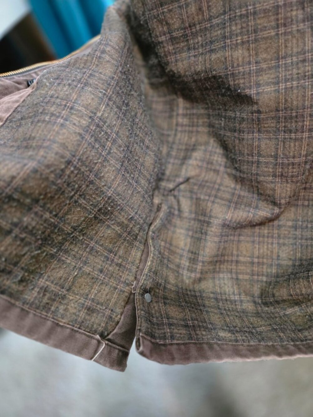 Vintage Carhartt Brown Duck Canvas Plaid Flannel Lined Coat Jacket XL-2XL - Picture 10 of 11